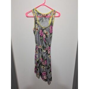 Princess Vera Wang Dress Womens XS Tropical Floral Asymmetrical Hem Jersey